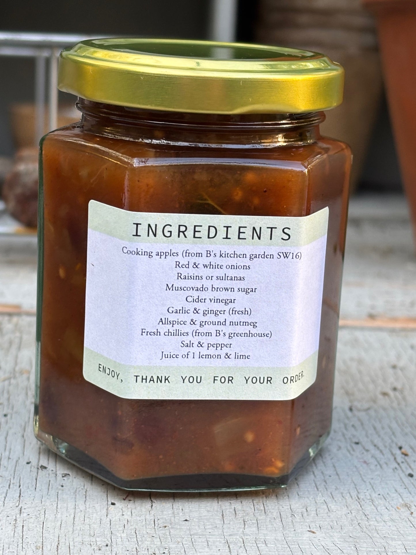 B's kitchen garden apple chutney (sweet & spicy)